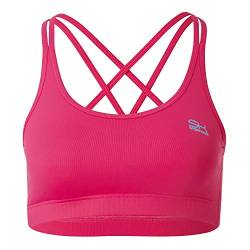 Sportkind Mädchen & Damen Sport, Tennis, Fitness BH gekreuzte Träger mittlerer Halt, pink, Gr. M von Sportkind