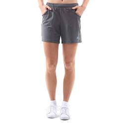 Sportkind Mädchen & Damen Tennis, Fitness, Bermuda Shorts mit Taschen, atmungsaktiv, UV-Schutz, grau, Gr. L von Sportkind