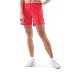 Sportkind Mädchen & Damen Tennis, Fitness, Bermuda Shorts mit Taschen, atmungsaktiv, UV-Schutz, pfirsich, Gr. XL von Sportkind