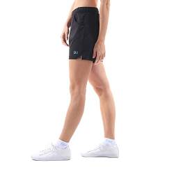Sportkind Mädchen & Damen Tennis, Fitness, Bermuda Shorts mit Taschen, atmungsaktiv, UV-Schutz, schwarz, Gr. S von Sportkind