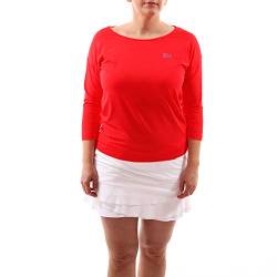 Sportkind Mädchen & Damen Tennis, Fitness, Sport 3/4 Langarm Shirt Loose Fit, atmungsaktiv, UV-Schutz UPF 50+, rot, Gr. XXL von Sportkind