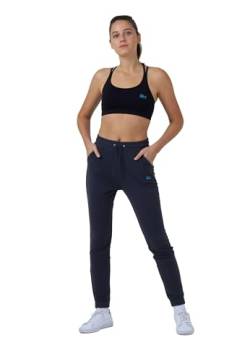 Sportkind Mädchen & Damen Tennis, Fitness, Sport Jogginghose lang mit Taschen, atmungsaktiv, dunkelgrau, Gr. 134 von Sportkind