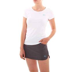 Sportkind Mädchen & Damen Tennis, Fitness, Sport T-Shirt, Rundhals, UV-Schutz UPF 50+, atmungskativ, Kurzarm, Weiss, Gr. 146 von Sportkind