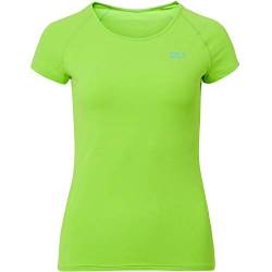 Sportkind Mädchen & Damen Tennis, Fitness, Sport T-Shirt atmungsaktiv, UV-Schutz UPF 50+, Kurzarm, neon grün, Gr. 122 von Sportkind