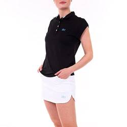 Sportkind Mädchen & Damen Tennis, Golf, Funktions Poloshirt Loose Fit, UV-Schutz UPF 50+, atmungsaktiv, schwarz, Gr. XXL von Sportkind