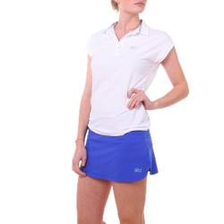 Sportkind Mädchen & Damen Tennis, Golf, Funktions Poloshirt Loose Fit, UV-Schutz UPF 50+, atmungsaktiv, weiß, Gr. M von Sportkind