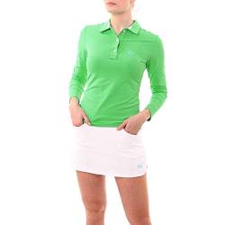 Sportkind Mädchen & Damen Tennis, Golf, Segeln, Funktions Poloshirt Langarm, UV-Schutz UPF 50+, atmungsaktiv, grün, Gr. 140 von Sportkind