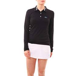 Sportkind Mädchen & Damen Tennis, Golf, Segeln, Funktions Poloshirt Langarm, UV-Schutz UPF 50+, atmungsaktiv, schwarz, Gr. M von Sportkind