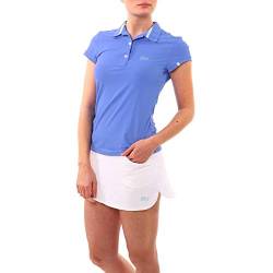 Sportkind Mädchen & Damen Tennis, Golf, Sport Poloshirt Kurzarm, UV-Schutz UPF 50+, atmungsaktiv, Kornblumen blau, Gr. 140 von Sportkind