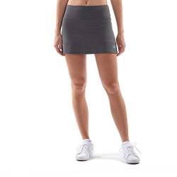 Sportkind Mädchen & Damen Tennis, Hockey, Golf Basic Skort, Rock mit Innenhose, UV-Schutz, atmungsaktiv, grau, Gr. 158 von Sportkind