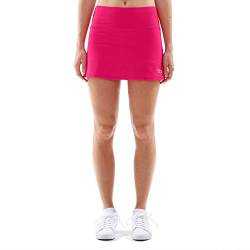 Sportkind Mädchen & Damen Tennis, Hockey, Golf Basic Skort, Rock mit Innenhose, atmungsaktiv, UV-Schutz, pink, Gr. S von Sportkind