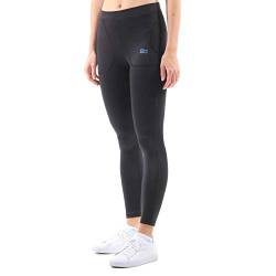 Sportkind Mädchen & Damen Tennis, Running Tights, Sport 7/8 Lange Leggings mit Taschen, Mid Waist, Blickdicht, atmungsaktiv, schwarz, Gr. 152 von Sportkind