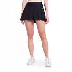 Sportkind Mädchen & Damen Tennisskort mit Ballgürtel, atmungsaktiver Sport Rock mit Innenhose, schwarz, Gr. XL von Sportkind