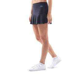 Sportkind Mädchen & Damen glockiger Tennis, Hockey, Sport Skort, Rock mit Innenhose, atmungsaktiv, UV-Schutz, Navy blau, Gr. 152 von Sportkind