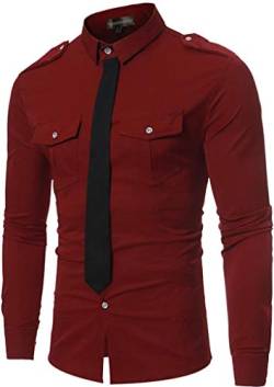 Sportrendy Herren Hemden Freizeit Design Casual Mode Shirt JZA120 WineRed S von Sportrendy