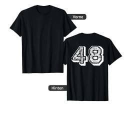 Number 48 Sports Jersey Player #48 Fan BACK PRINT Vintage T-Shirt von Sports Jersey Numbers: Vintage