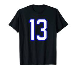 Nummer 13 Thirteen Sport Trikot weiß blau Geburtstag Alter T-Shirt von Sports Legendz