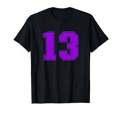 Nummer #13 lila Sport-Fan-Trikot Nr T-Shirt von Sports Legendz