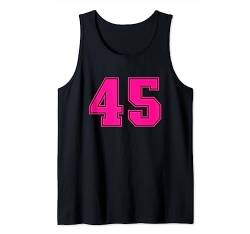 Nummer #45 Pink Sports Fan Trikot Nummer Tank Top von Sports Legendz