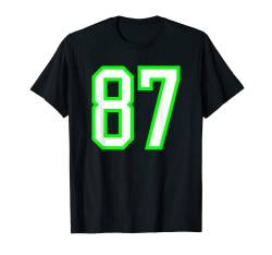 Sports Team Trikot #87 White Lime Jersey Nr. 87 T-Shirt von Sports Legendz