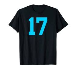 Sporttrikot Nummer 17 Himmelblau Glückszahl T-Shirt von Sports Legendz
