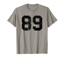 Sporttrikot Nummer 89 schwarz Distressed Lucky Number T-Shirt von Sports Legendz