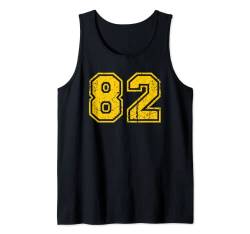 Sporttrikot Uniform Fan Athlete Gelb Vintage Nr. 82 Tank Top von Sports Legendz