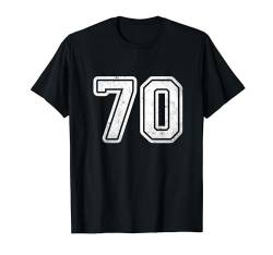Sporttrikot Zahl #70 weiß Vintage 70 Geburtstag T-Shirt von Sports Legendz