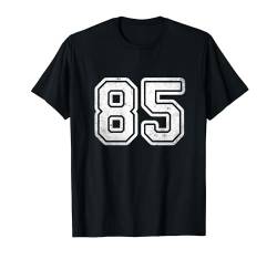 Sporttrikot Zahl #85 weiß Vintage 85 Geburtstag T-Shirt von Sports Legendz