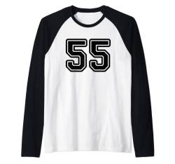 Trikot #55 schwarz Sport Team Trikot Nr. 55 Raglan von Sports Legendz