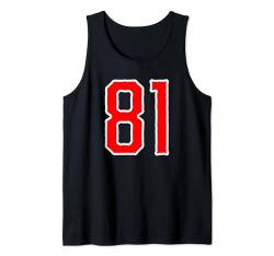 Trikot #81 weiß rot Sport Team Trikot Nummer 81 Tank Top von Sports Legendz