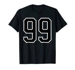 Trikot #99 weiß schwarz Sport Team Trikot Nummer 99 T-Shirt von Sports Legendz