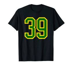 Trikot Zahl #39 grün gelb Geburtstag Sport Zahl 39 T-Shirt von Sports Legendz