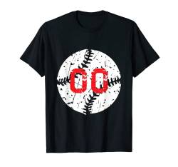 Vintage Baseball #00 Rot Baseball Spieler Trikot Nummer T-Shirt von Sports Legendz