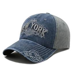 Baseballcap New York Classic Snapback Vintage Used Look Golf Sport Outdoor Kappe Mütze Cap Schirmmütze Basecap verstellbar (blau) von Sporty