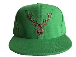 Sporty Deer Hirsch Elch Wald Schwarzwald Snapback Cap Herren Trucker Baseball (Grün) von Sporty