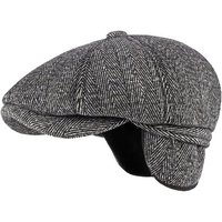 Sporty Flat Cap Winter Flat Cap Schirmmütze mit Ohrenklappen Herren Schiebermütze von Sporty