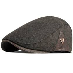 Sporty Schiebermütze Herren Klassik Schirmmütze Flatcap Baskenmütze Newsboy (Braun) von Sporty