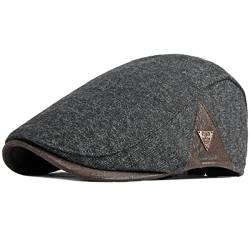 Sporty Schiebermütze Herren Klassik Schirmmütze Flatcap Baskenmütze Newsboy (Grau) von Sporty