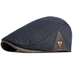 Sporty Schiebermütze Herren Klassik Schirmmütze Flatcap Baskenmütze Newsboy (Navy) von Sporty