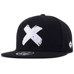 Sporty Snapback Cap Cross Hip Hop Baseball Flat Brim Mütze Kappe Basecap (schwarz/weiß) von Sporty