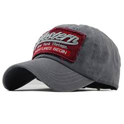Sporty Trucker Baseballcap Western New York Cotton Distressed Snapback Vintage Cap (Grau) von Sporty