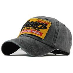 Sporty Trucker Baseballcap Western New York Cotton Distressed Snapback Vintage Cap (Schwarz) von Sporty