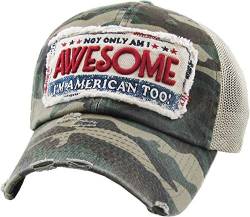 Trucker Mesh Baseballcap Awesome American Distressed Snapback Vintage Used Look Retro Sommer Oldschool Kappe Mütze Cap Basecap (Camouflage) von Sporty