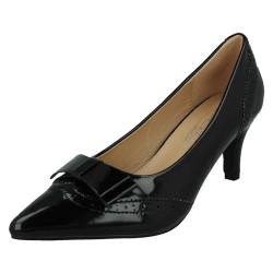 SPOT ON Damen Mid Heel Pumps mit Schleife Trim F9R0128, Schwarz , 40 EU von Spot on