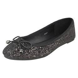 Spot On Damen Glitzer Ballerina Pumps, Schwarz , 38 EU von Spot on