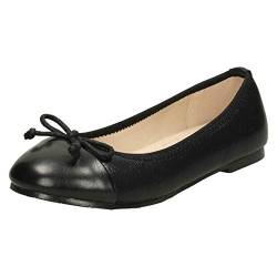 Spot On Mädchen Schleife Detaillierte Ballerina Schuhe, Schwarz , 27 EU von Spot on