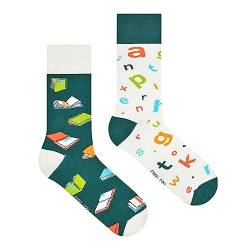 Spox Sox Casual Unisex für Damen und Herren - lustige, mehrfarbige, bunte, verrückte, unterschiedliche, gemusterte Socken für Individualisten, Gr. 36-39, Bücher von Spox Sox