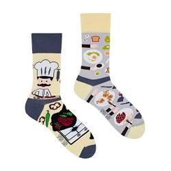 Spox Sox Casual Unisex für Damen und Herren – lustige, mehrfarbige, bunte, verrückte, unterschiedliche, gemusterte Socken für Individualisten, Gr. 36-39, Koch von Spox Sox