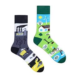 Spox Sox Casual Unisex für Damen und Herren – lustige, mehrfarbige, bunte, verrückte, unterschiedliche, gemusterte Socken für Individualisten, Gr. 40-43, Ökologie von Spox Sox